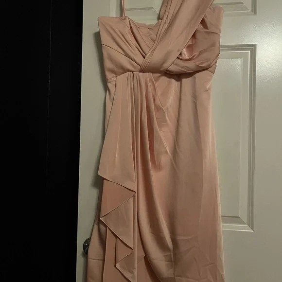 strapless open back dress Chi Chi London One Shoulder Ruched Printed Mini Dress - Lilac - Size 8 main image 1